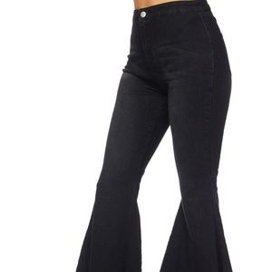 black bell bottom jeans